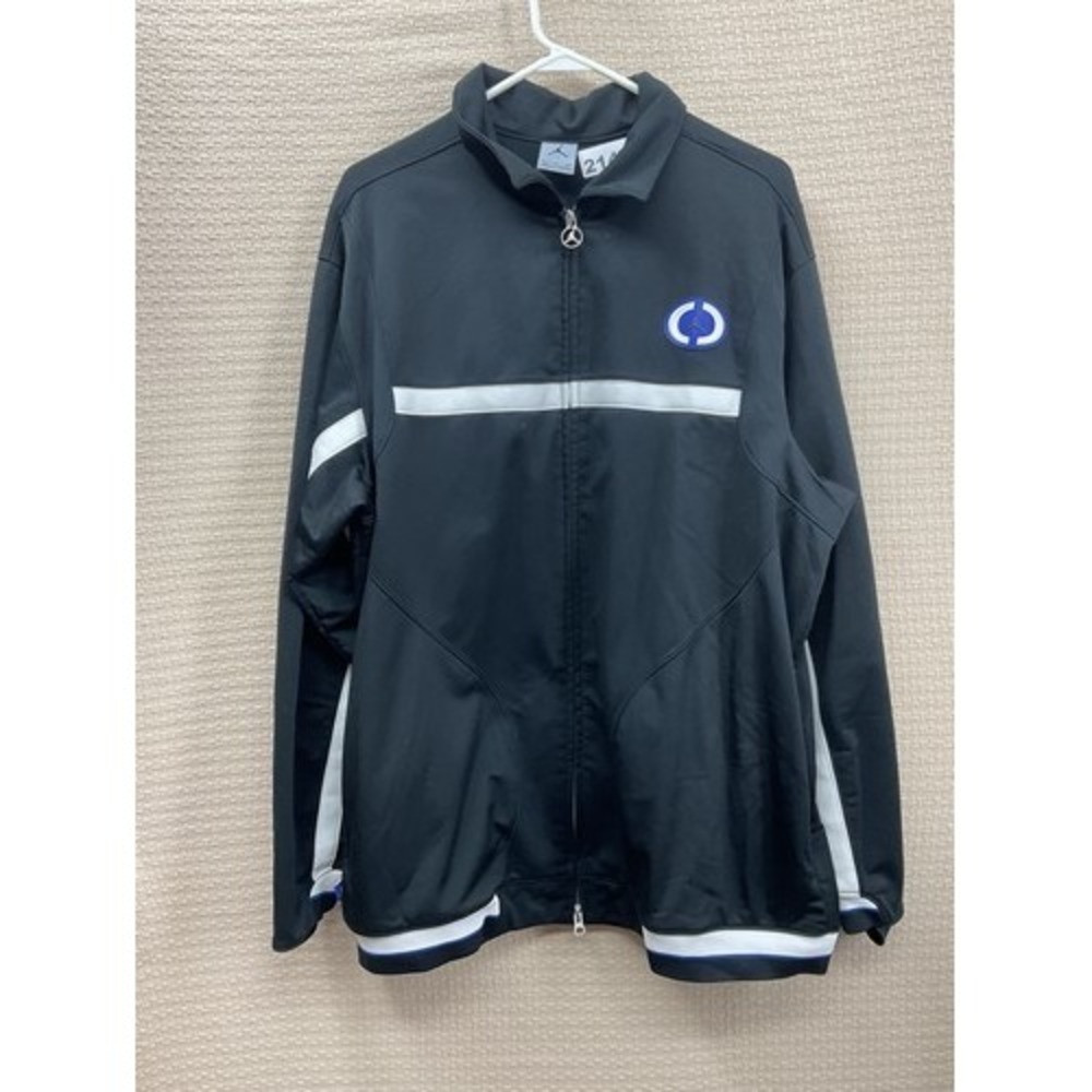 Jordan Black AirJordan Embroidered Logo Full Zip Track Jacket Men XL Thailand